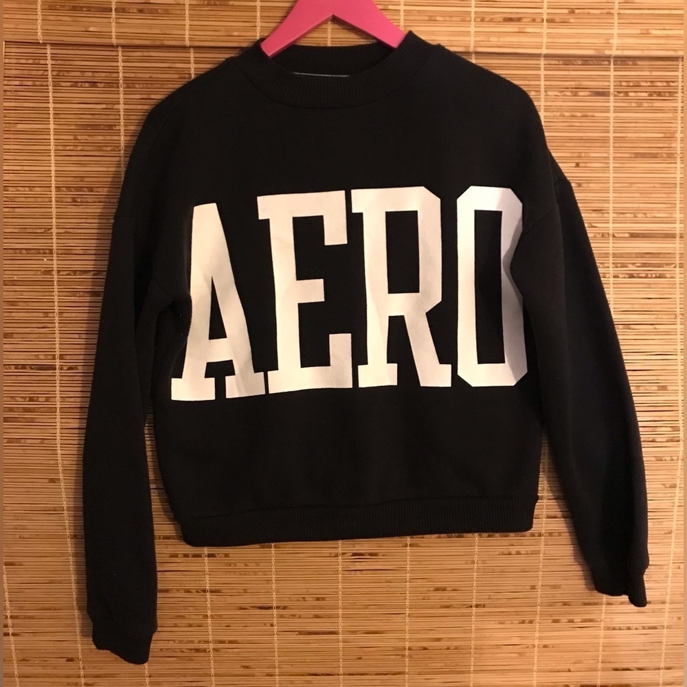 Aeropostale Black and White AERO Sweatshirt Size XS